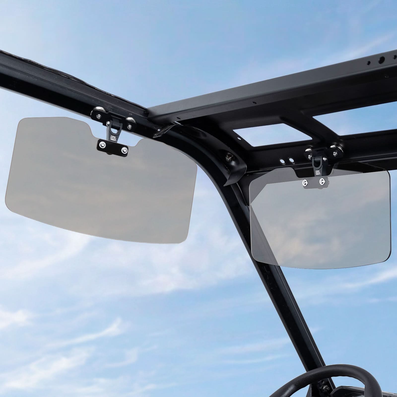 Universal Magnetic Sun Visor for UTV with Pro-Fit Bar or Metal Roof(2PC) - Kemimoto