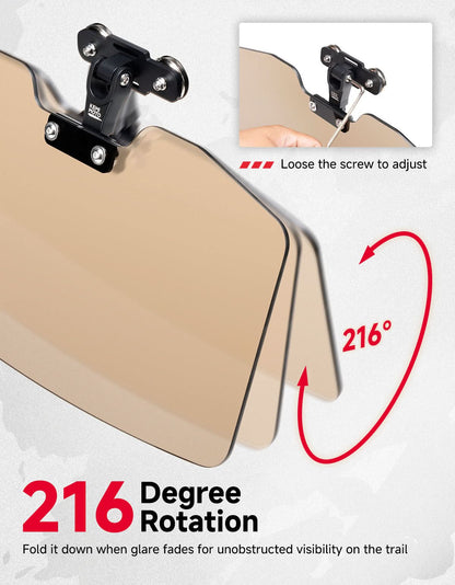 Universal Magnetic Sun Visor for UTV with Pro-Fit Bar or Metal Roof(2PC) - Kemimoto