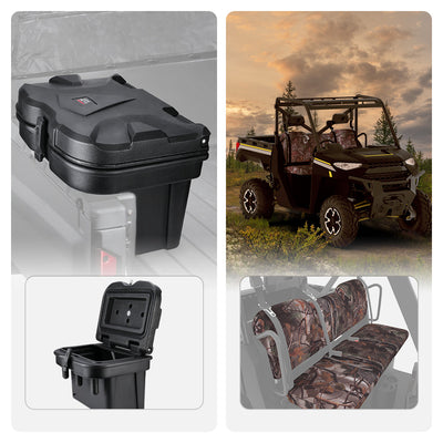 20L Cargo Storage Box & Camouflage Seat Cover for Ranger 1000/ XP 1000