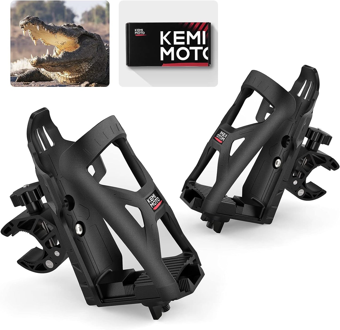 Upgraded Drink Holder with 0.6â€?1.75â€?Metal Clamp for Motorcycles - Kemimoto