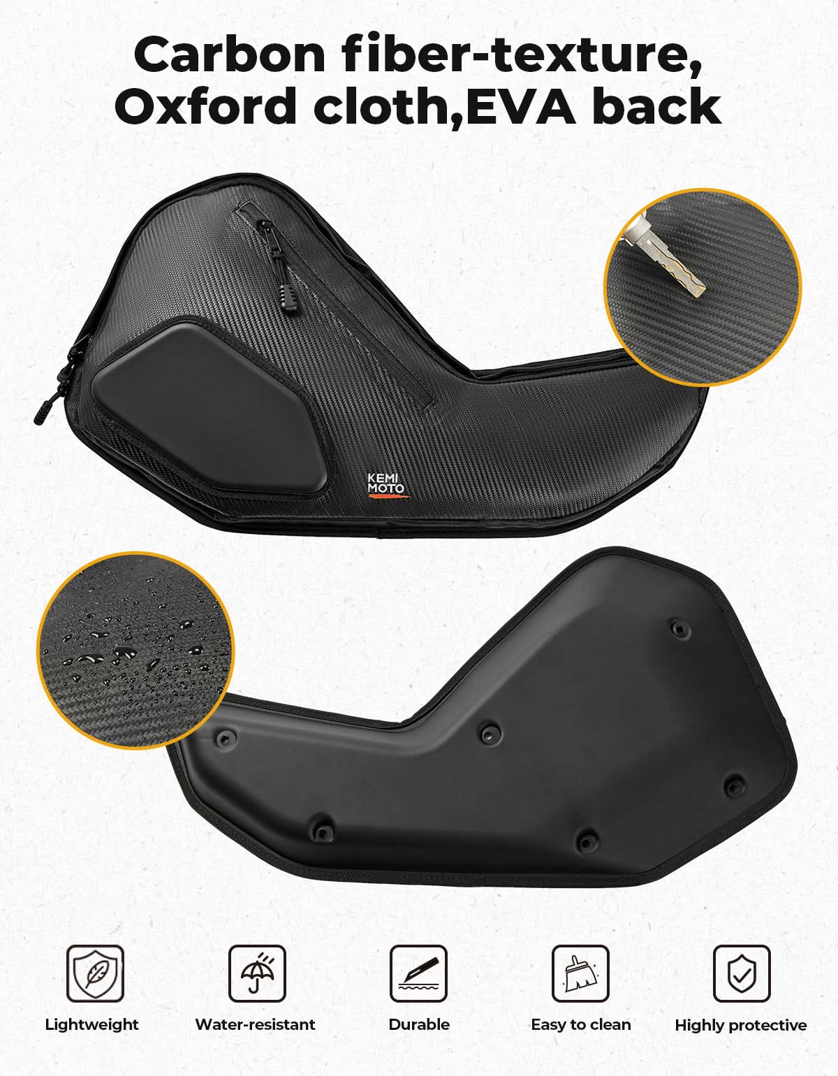 6 Q Front Door Bags with Knee Pads for 2025 Polaris RZR - Kemimoto