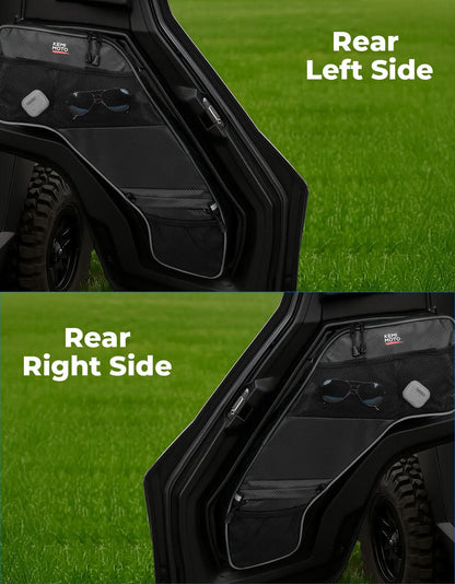 UTV Rear Door Bags with Knee Pad for Polaris General 4 1000 /XP 4 1000 2017-2025 - Kemimoto