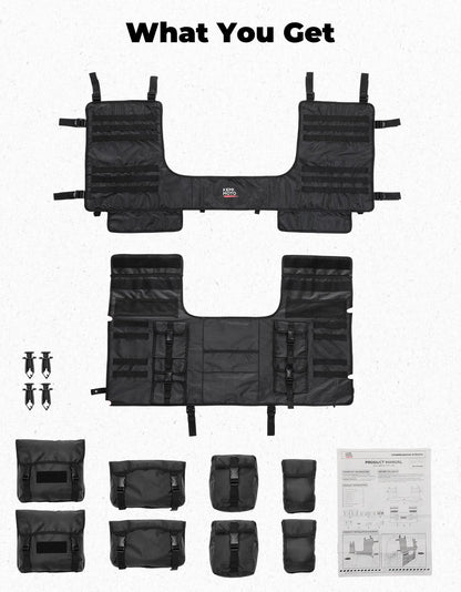 UTV Tool Bag Rack Heavy Duty Canvas Seat Back Rack for Polaris Ranger | Can Am | CFMOTO - Kemimoto