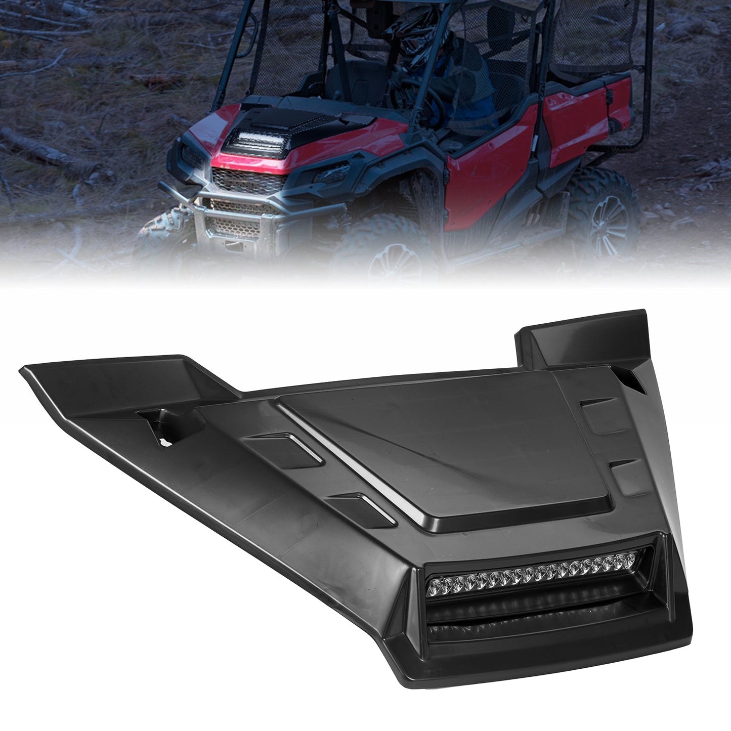 Sport Hood Scoop with LED Light for Pioneer 1000 3P/5P/6P - Kemimoto