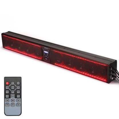 10 Speaker Aluminum RGB Sound Bar for UTV Golf Cart Marine with 1.25 in-2 in Roll Bar - Kemimoto
