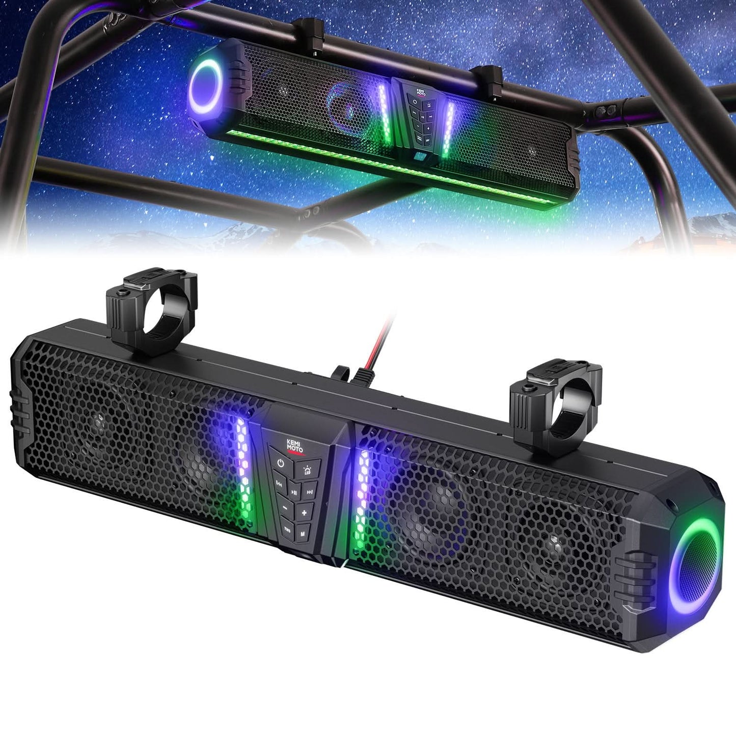 Midnight 60 UTV Soundbar 26" â€?Bluetooth & RGB Lights, Waterproof 2025 for Golf Cart/ATV/Polaris