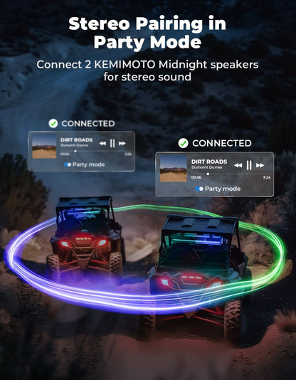 Midnight 60 UTV Soundbar 26" â€?Bluetooth & RGB Lights, Waterproof 2025 for Golf Cart/ATV/Polaris