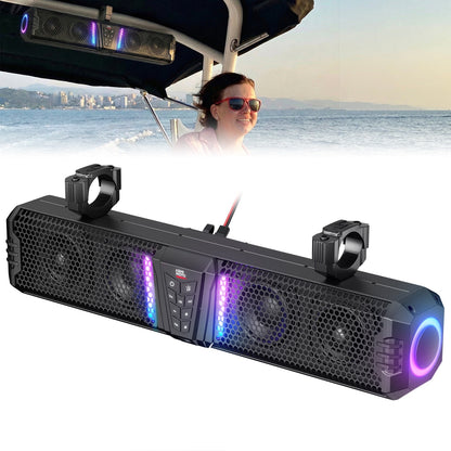 KEMIMOTO Midnight Sound Bar for Boats with 1â€?2â€?Roll Bar - Kemimoto