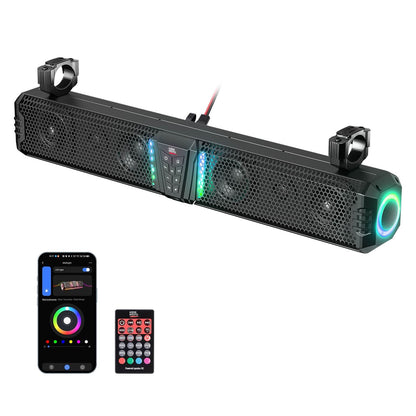 UTV Bluetooth Sound Bar â€?32" RGB Speaker, IP66 Waterproof 2025 | Fits 1"-2" Roll Bars on Polaris RZR, Can-Am, SxS, Golf Carts