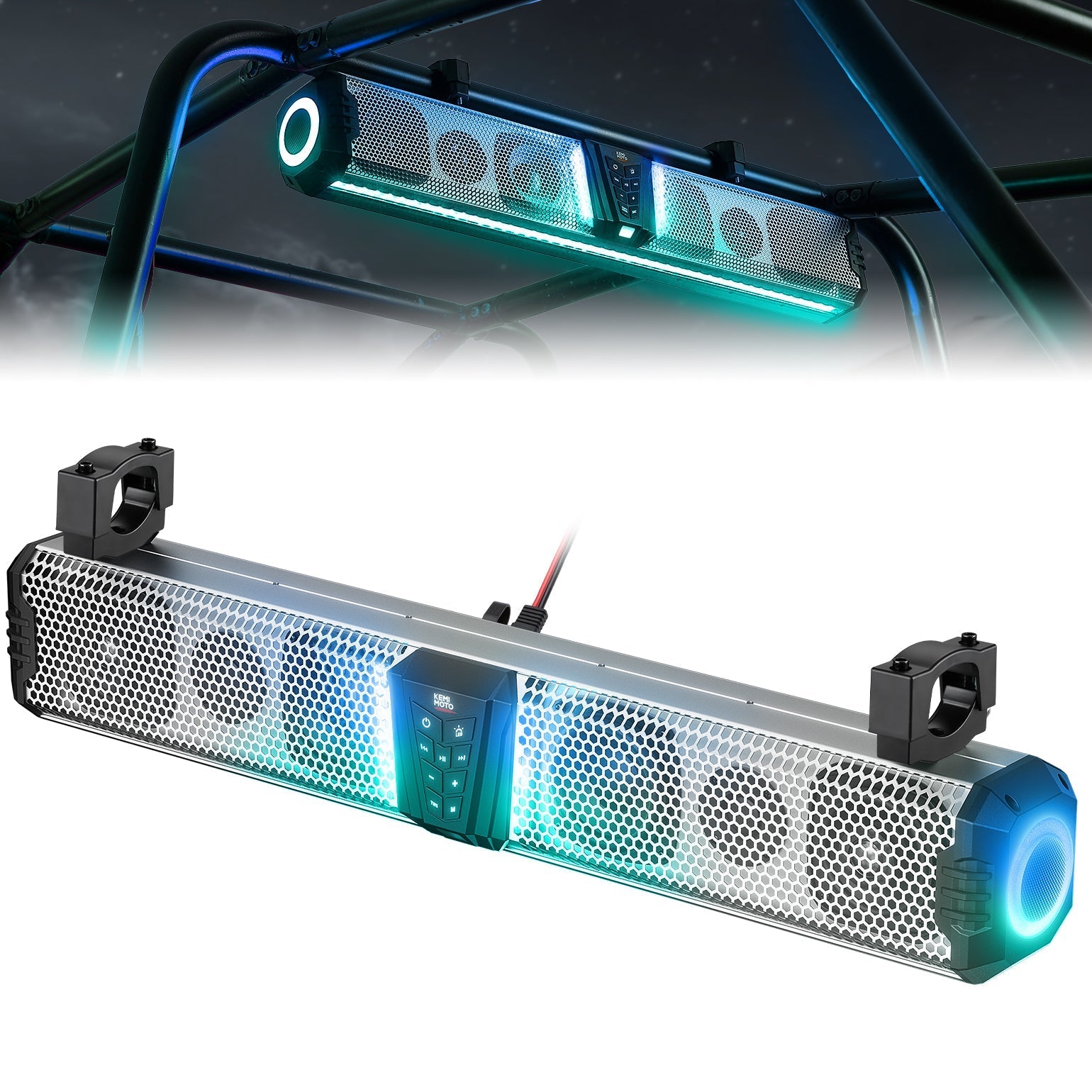 KEMIMOTO Midnight S80 Gen1.0 32" Aluminum 6-Speaker RGB Soundbar Silver - Kemimoto