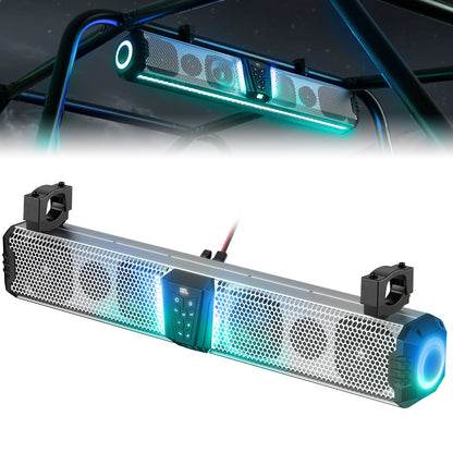 KEMIMOTO Midnight S80 Gen1.0 32" Aluminum 6-Speaker RGB Soundbar Silver - Kemimoto