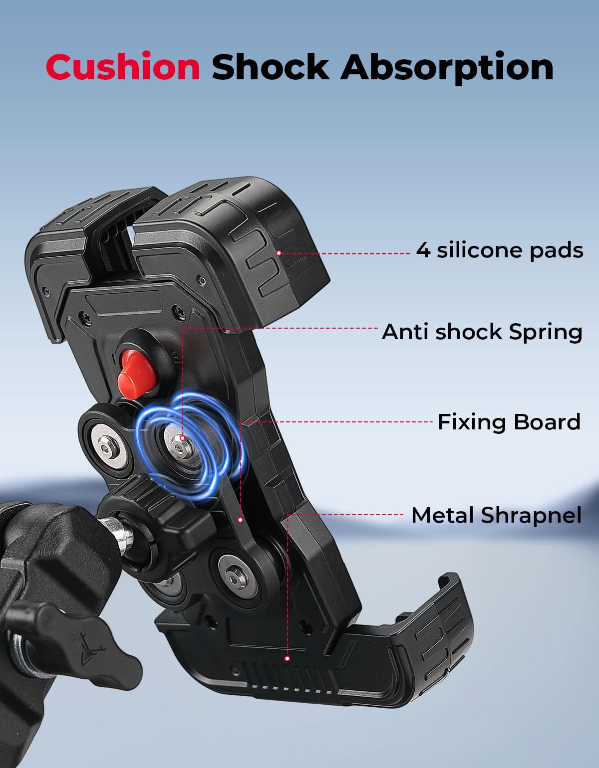 Phone Mount Holder for Polaris Ranger 1000/XP/Crew XP, Fits 4.7" - 7.0" Phones - Kemimoto
