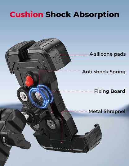 Phone Mount Holder for Polaris Ranger 1000/XP/Crew XP, Fits 4.7" - 7.0" Phones - Kemimoto