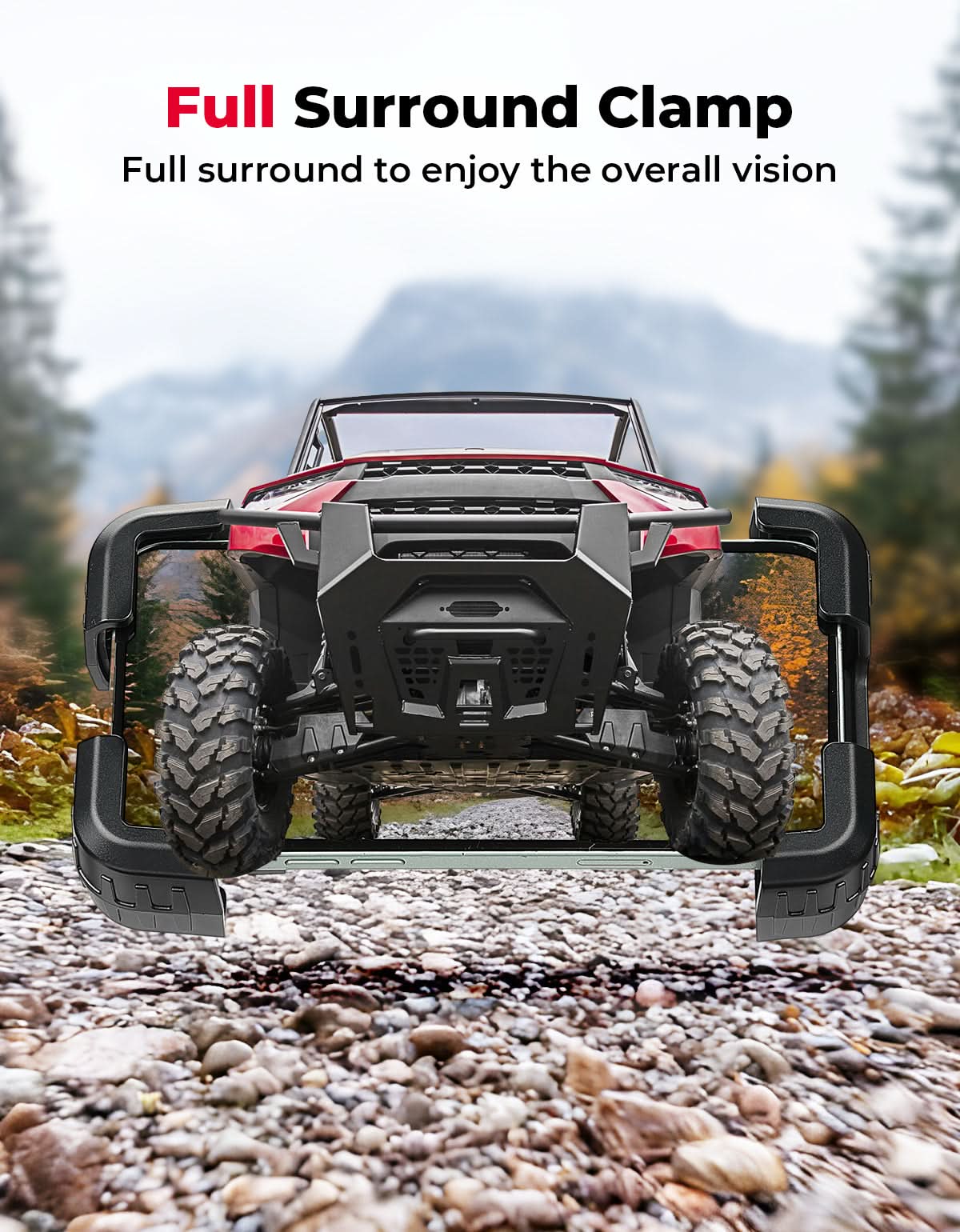 Phone Mount Holder for Polaris Ranger 1000/XP/Crew XP, Fits 4.7" - 7.0" Phones - Kemimoto
