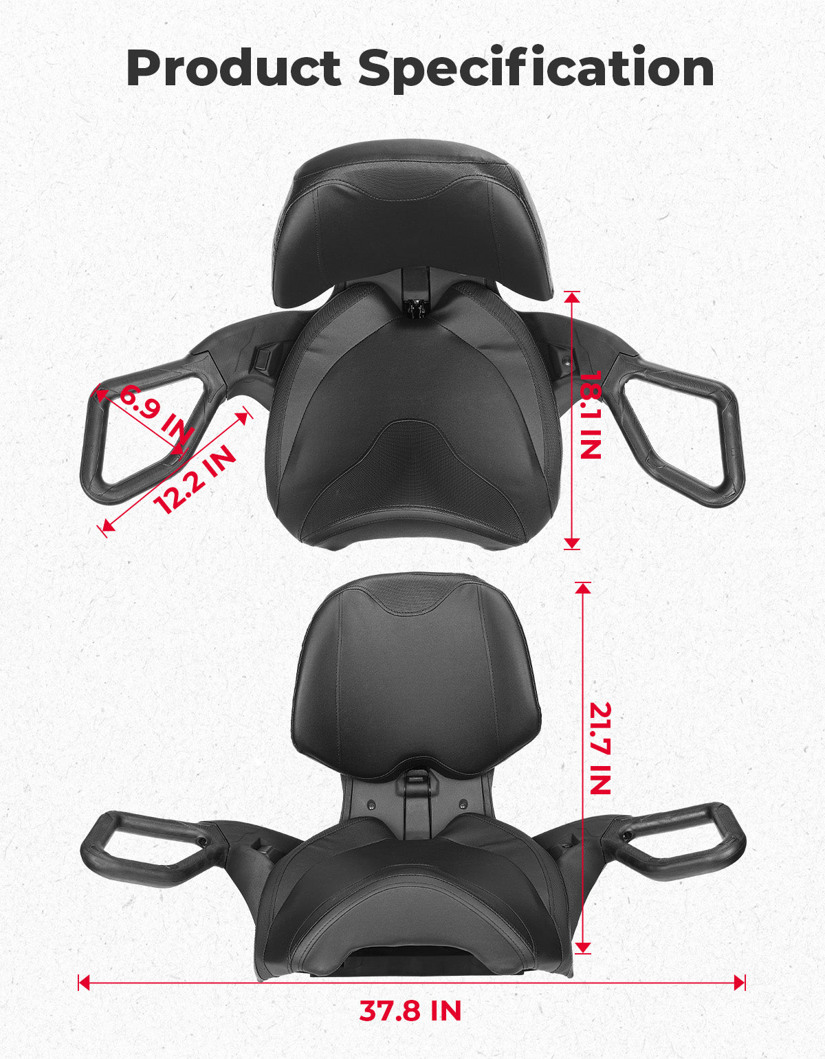 Can-Am Outlander MAX Passenger Rear Seat with Armrest (2012â€?024) - Kemimoto