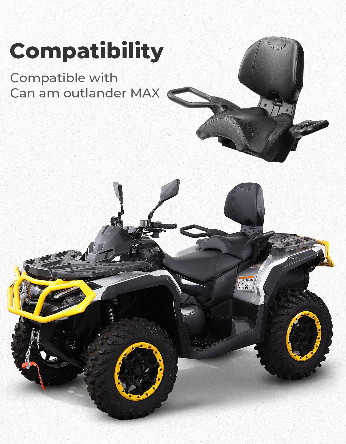 Can-Am Outlander MAX Passenger Rear Seat with Armrest (2012â€?024) - Kemimoto