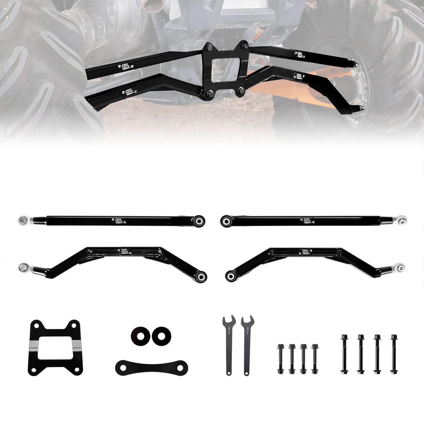 14-23 XP 1000 Rear Radius Arms for Polaris RZR XP 1000/RZR 4 1000 2014-2023 - Kemimoto