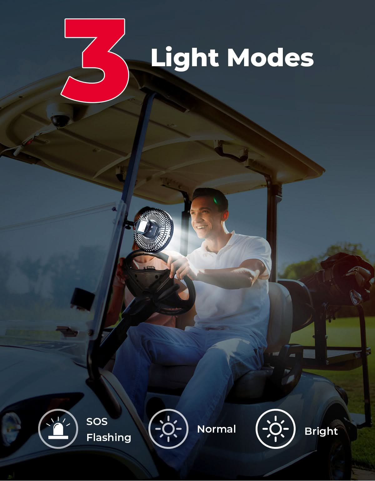 Magnetic Fan for Golf Cart, Forklift, Tractor, UTV