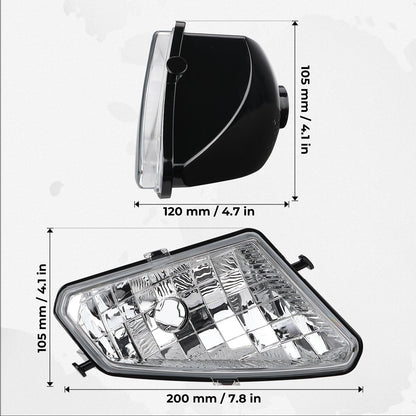 Left Right Headlights Assembly Fit Sportsman 500 HO Efi 2006-2010(Bulb not included) - Kemimoto