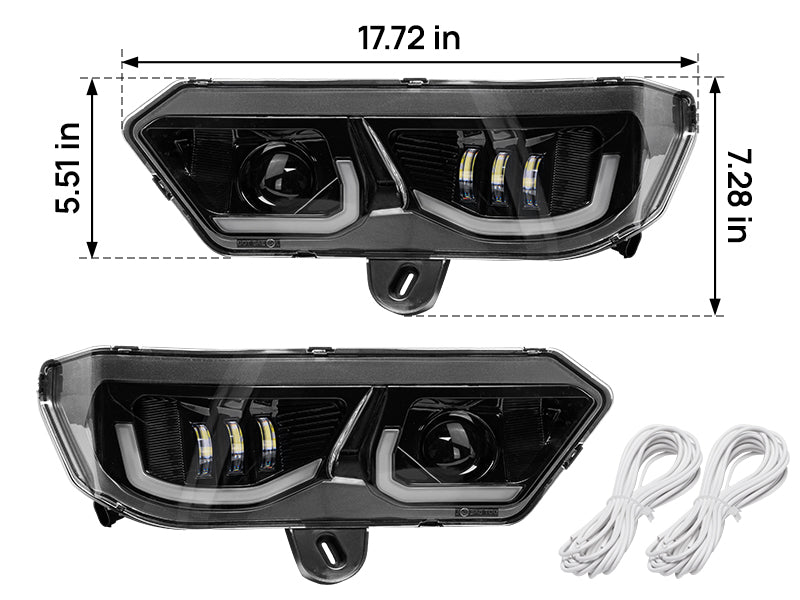 LED Headlights Assembly Kit for Can-Am Defender