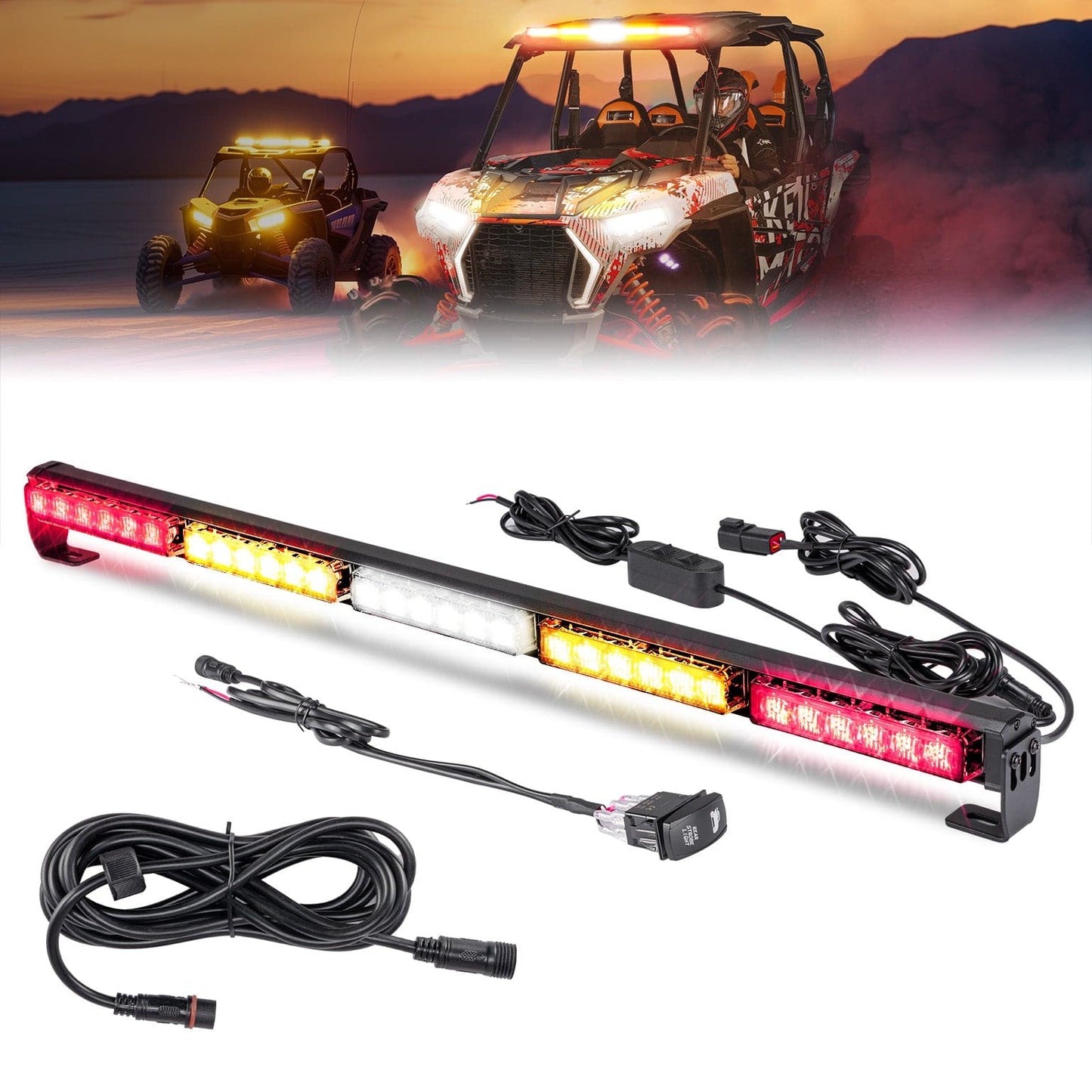 30 inch UTV Chase Light Bar for Can-Am | Polaris | CFmoto | Kawasaki
