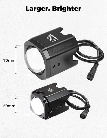 70mm Whipless LED Whip Lights w/ 1.5''-2'' Roll Bar Mounts for Can-Am Polaris CFMOTO - Kemimoto