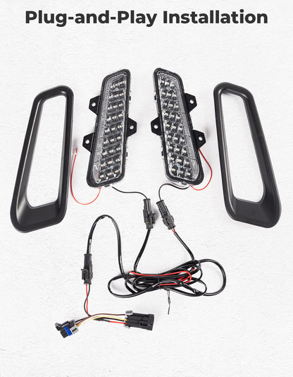 Front Brushguard Auxiliary Lights for Polaris Ranger XD 1500 / CREW 2024 2025 - Kemimoto
