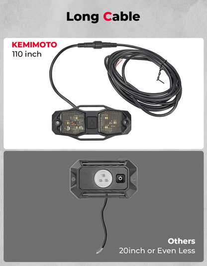 UTV Aluminum Waterproof Dome Light 600mAh Rechargeable for 1.5"-2" Roll Bar