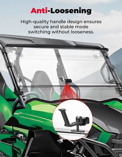 3-in-1 Flip Windshield For Kawasaki Teryx - Kemimoto