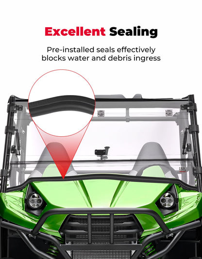 3-in-1 Flip Windshield For Kawasaki Teryx - Kemimoto