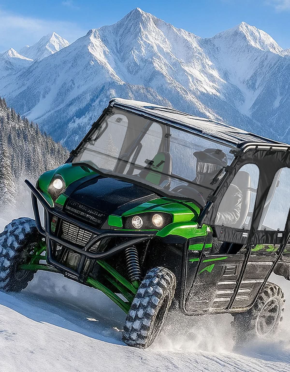 3-in-1 Flip Windshield For Kawasaki Teryx - Kemimoto
