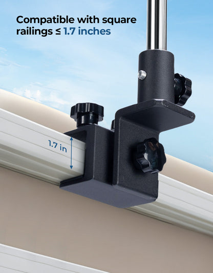 "10.5" x 4" Adjustable Marine Rearview Mirror with Telescoping Pole for Pontoon & Ski Boats - Kemimoto