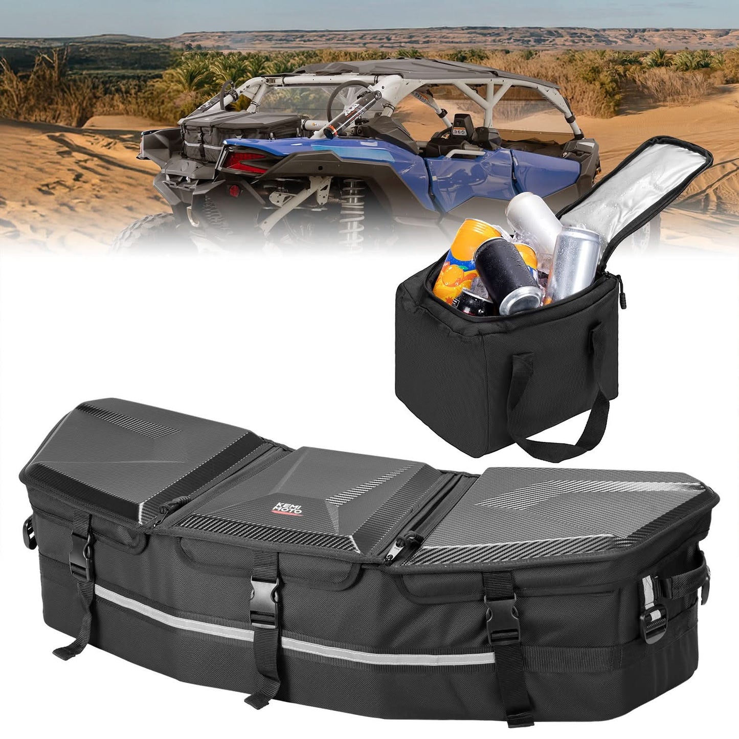 Upgraded 50L ATV Cargo Bag â€?Front/Rear Rack Cooler & Storage Box, Fits Can-Am X3, Outlander, Renegade 500â€?000 - Kemimoto