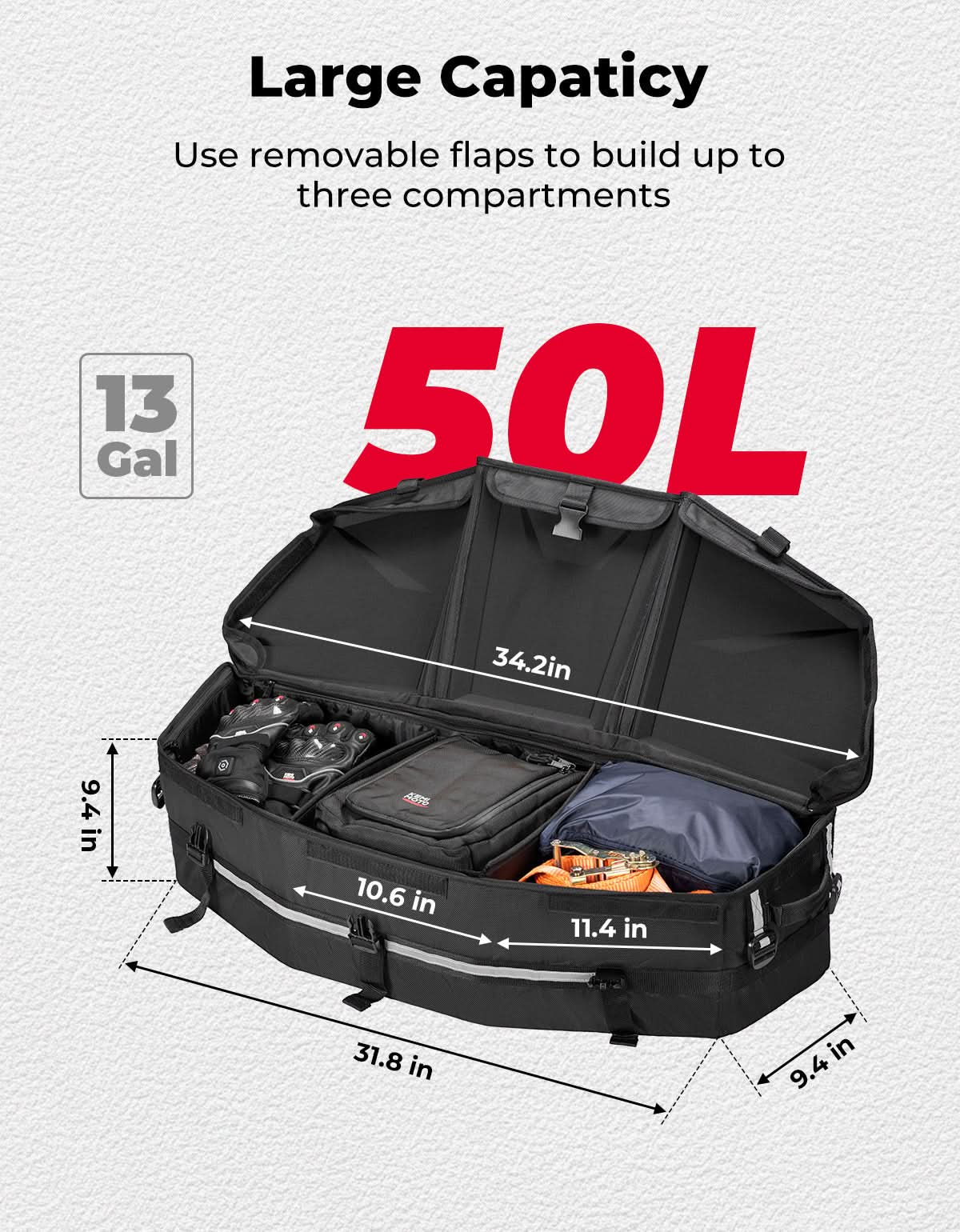 Upgraded 50L ATV Cargo Bag â€?Front/Rear Rack Cooler & Storage Box, Fits Can-Am X3, Outlander, Renegade 500â€?000 - Kemimoto
