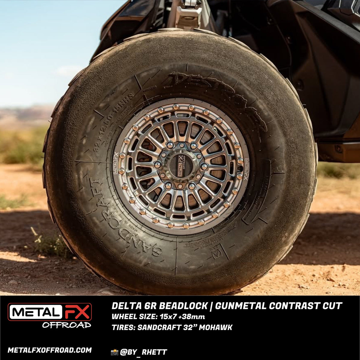 Metal FX Offroad Delta 6R Beadlock UTV wheel