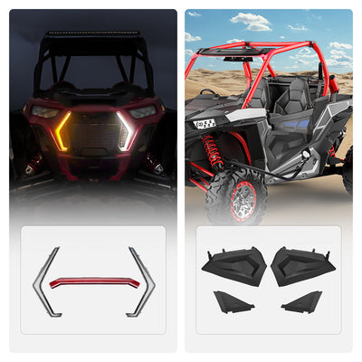 Front LED Street Legal Light & Lower Half Door for Polaris RZR