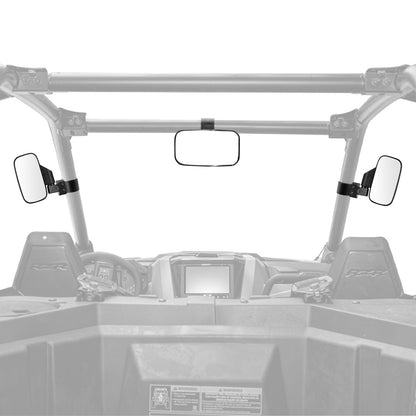 UTV Side Mirrors and Center Mirror with 1.6" to 2" Roll Bar Cage