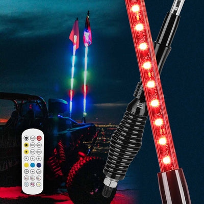 2PCS 5FT UTV Whip Lights with Spring Bases