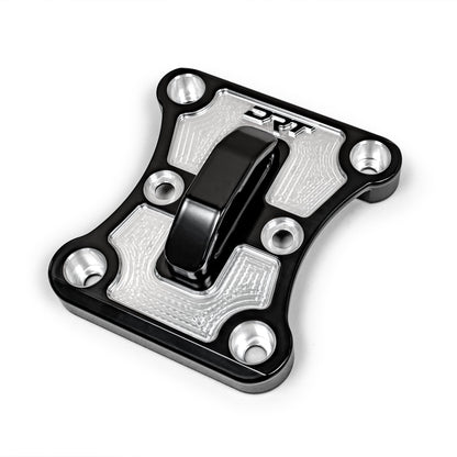 Black billet radius rod plate on Can‑Am Maverick X3 rear suspension upgrade