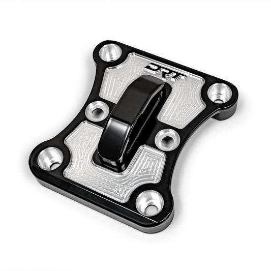 Black billet radius rod plate on Can‑Am Maverick X3 rear suspension upgrade