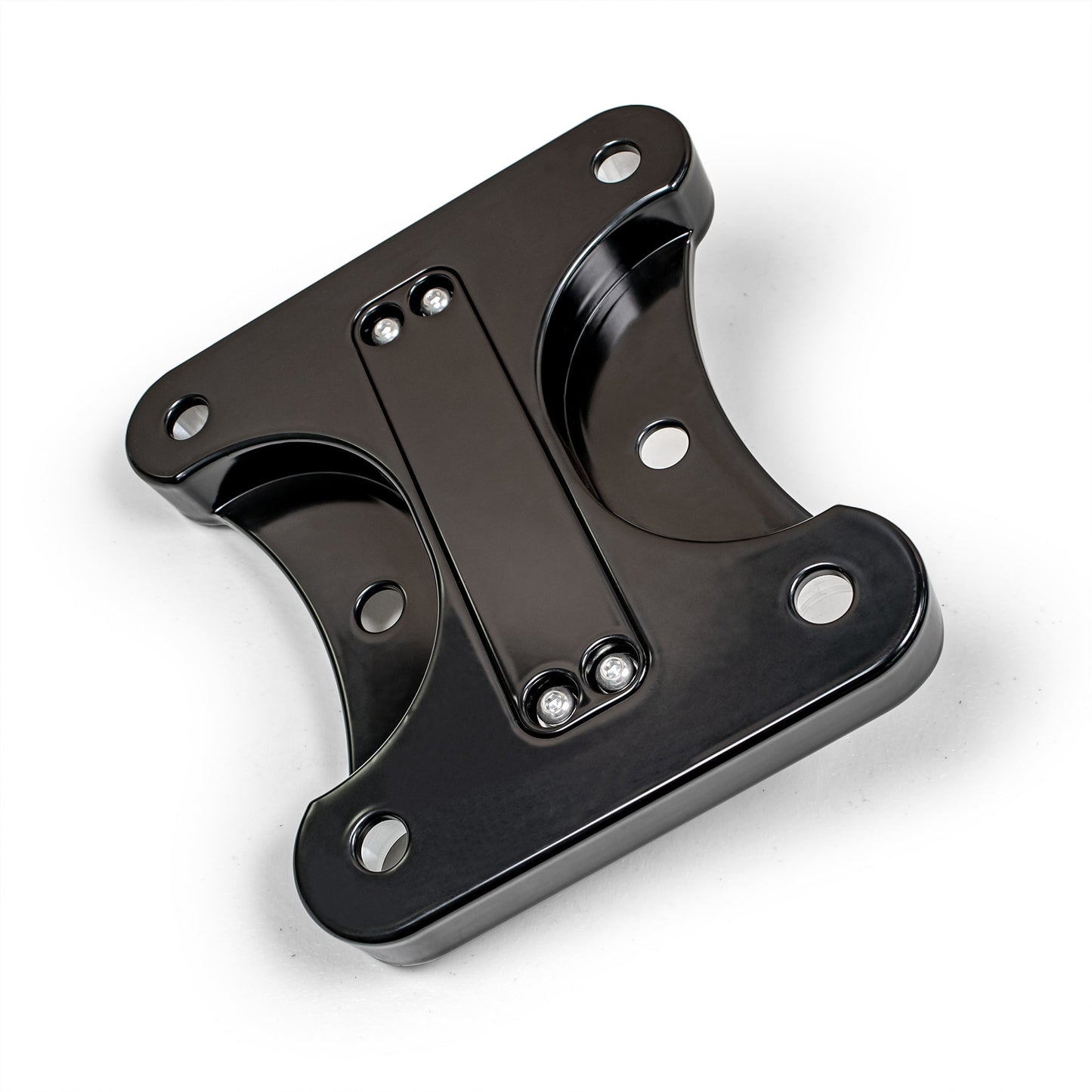 Thick billet aluminum radius rod plate strengthening suspension back view