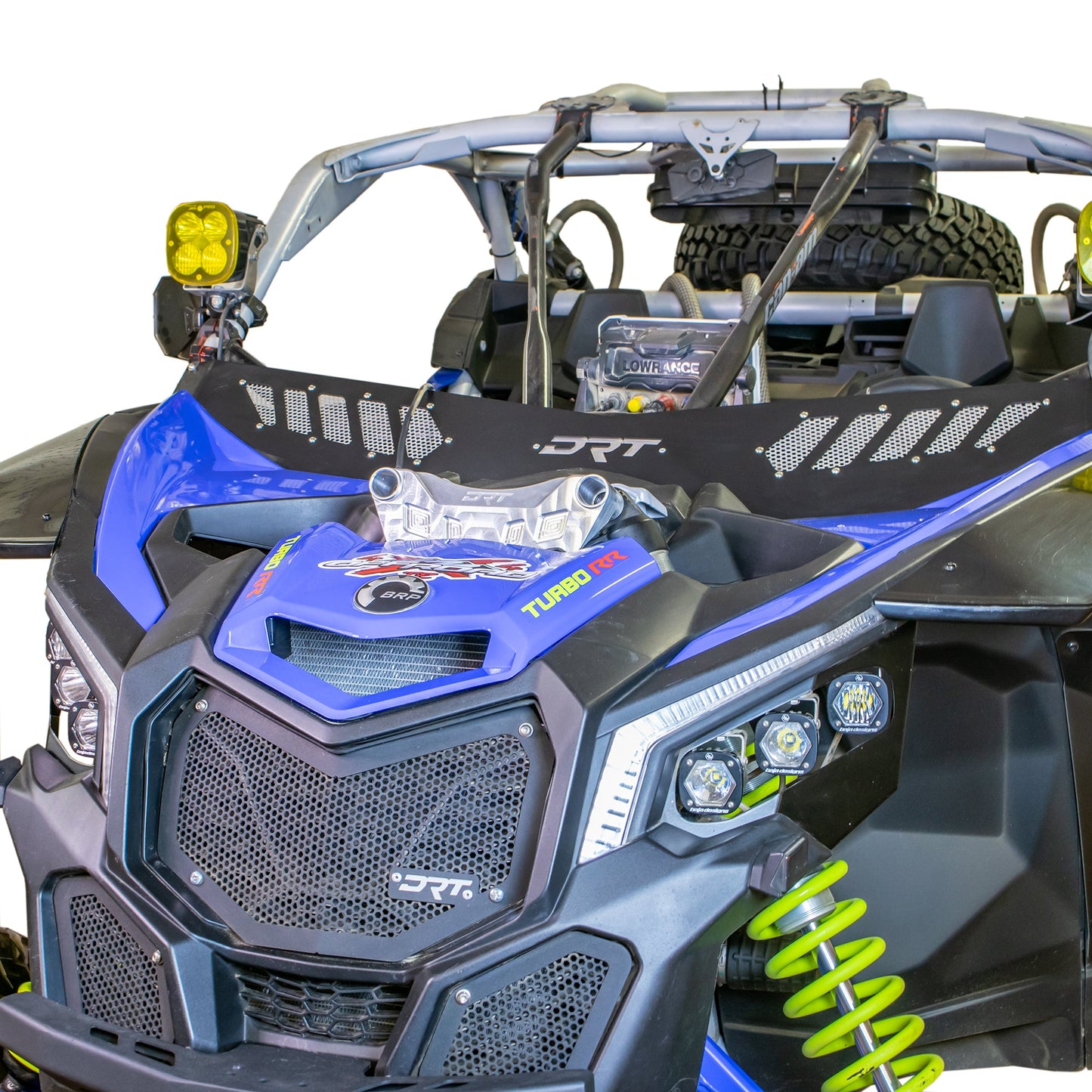 Can-Am X3 2017+ Billet Shock Tower Brace installed full car view