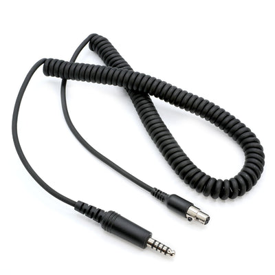 Firetruck Intercom Headset Coil Cord for Firecom Style Jacks - 5 Foot