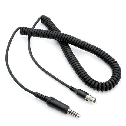Firetruck Intercom Headset Coil Cord for Firecom Style Jacks - 15 Foot
