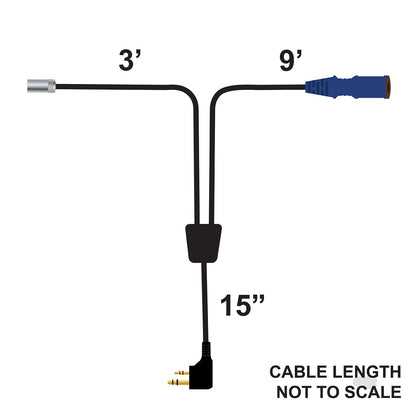 RUGGED Wired XL Single Seat Car Harness with Pre-Wired 2-Pin Rugged Handheld Radio Connector