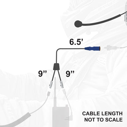 Rugged Wired Special Length Single Seat Car Harness Without Radio Jumper