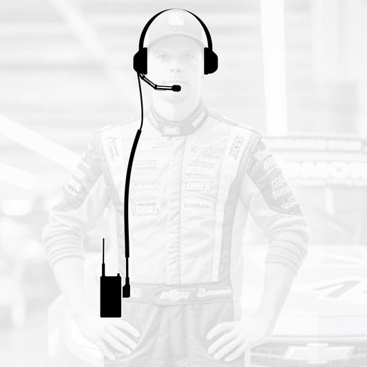 Crew Chief - H42 Spotter Headset and Rugged Handheld Radio Package - Single Radio / R1 Business Band Handheld - Digital and Analog / Blue