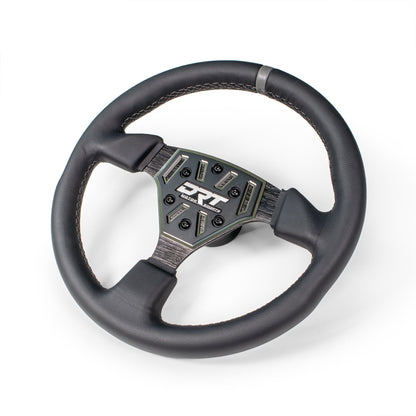 Round utv steering wheel in leather finish 