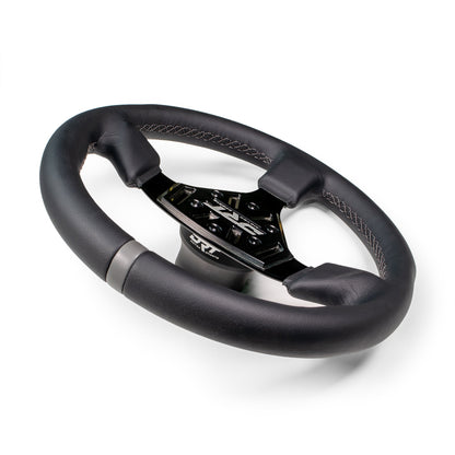 Round utv steering wheel in leather finish 