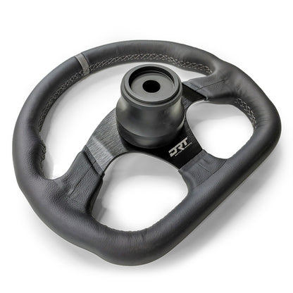 Round utv steering wheel in leather finish